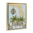 thumbnail image 3 of Stupell Industries Florida Map Palm Trees Gold Framed Floater Canvas Wall Art design by Marcus Prime, 21 x 17, 3 of 9