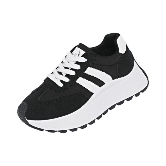 Sewkxo Women Retro Sneakers Fashion Classic Gum Sole Tennis Skate Shoes Casual Trendy Walking Trainer Anti Slip Flat Low-Top Footwear,Black 39