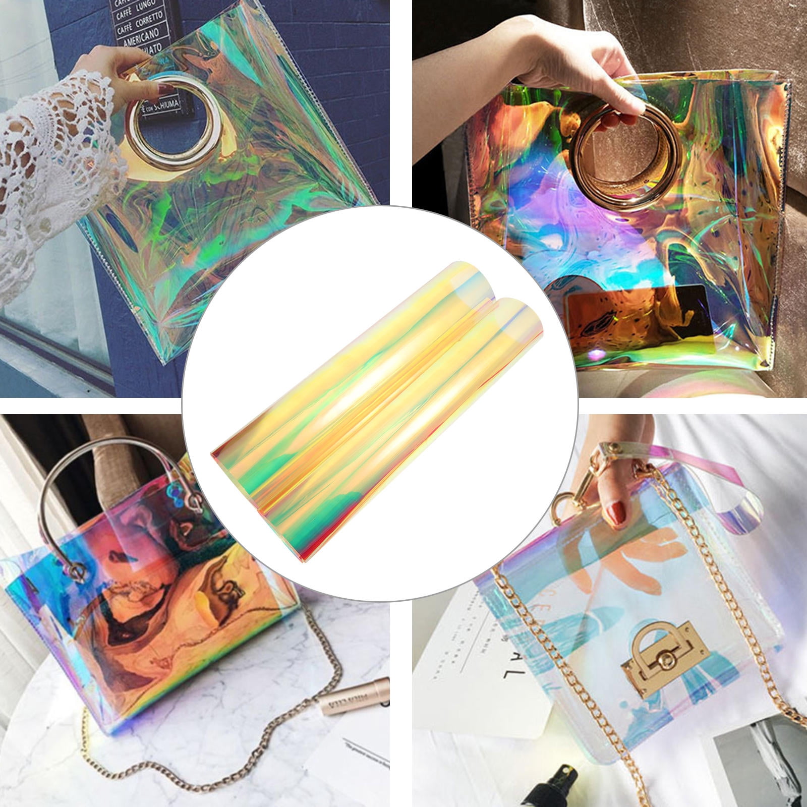 Worgeous Iridescent Holographic Golden PVC Fabric Sheet 37.4 x 19. Crafts and Projects