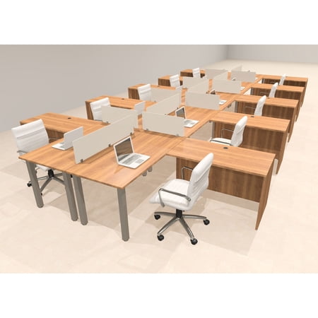 10 Person Modern Metal Leg Office Workstation Desk Set, #OT-SUL-FPM111