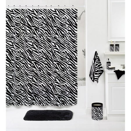 Your Zone Zebra Decorative Bath Collection - Shower Curtain - Walmart.com