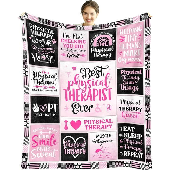Christmas Physical Therapist Gifts Blanket 60" x 50" - Physical Therapist Gifts for Women for Christmas - Christmas Physical Therapy Gifts - Xmas Gifts for Physical Therapists Female