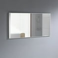 thumbnail image 2 of Eviva Sax 60" Brushed Chrome Metal Frame Bathroom Wall Mirror, 2 of 4