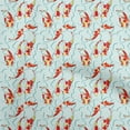 thumbnail image 1 of oneOoneCottonCambricSkyBlueFabricAsianJapaneseKoiFishCraftProjectsDecorFabricPrintedByTheYard42InchWide, 1 of 4