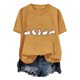 thumbnail image 4 of Tops de Cuello Alto para las Mujeres Amante Impreso Camiseta Cuello Redondo Manga Corta, Poliéster Spandex, 4 of 7