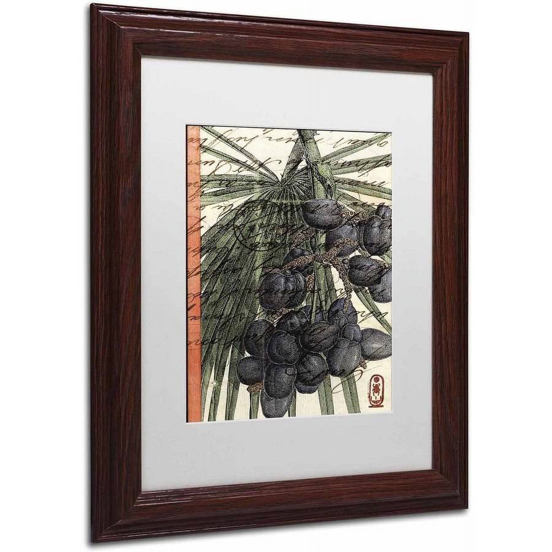 Trademark Fine Art 'Plums' Canvas Art by Nick Bantock, White Matte, Wood Frame