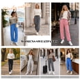 thumbnail image 5 of TEMOFON Women's High Waisted Cuffed Jogger Sweatpants Soft Lounge Pants with Pockets Adjustable Drawstring for Casual Workout Running, 5 of 7