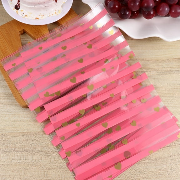 WHAMVOX 50pcs Pink Printing Candy Bags for Storage Plastic Gift Pouches Ideal for Party Decorations