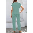 thumbnail image 6 of BTFBM Women's Two Piece Tracksuit Outfits Summer Short Sleeve Tops Long Pants Jogger Lounge Matching Sets Sweatsuit, 6 of 7