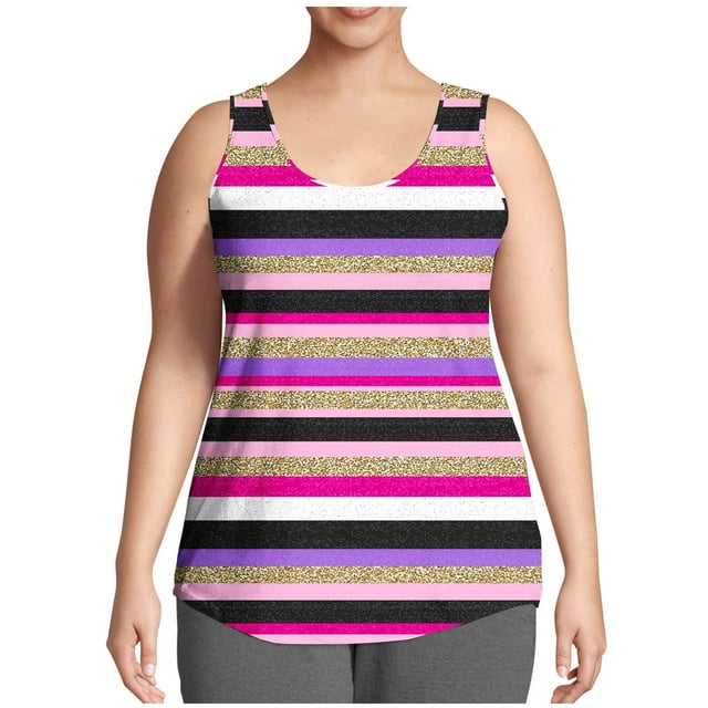 WRKEKC Débardeurs d'Été pour Femmes Imprimé Floral Col Rond Décontracté Grande Taille Cami pour Tenues d'Été et de Plage