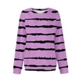 thumbnail image 4 of Fancifize Women's Striped Sweatshirt Long Sleeve Loose Fit Pullover Top Casual Color Block Fall Fashion Outfits, 4 of 5