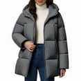 thumbnail image 3 of Pyhlmscde Women's Comfort with Hood Thick Cotton Coat, Puffer Jacket Womens, Winter Coats for Women, Winter Clothes for Women, 3 of 5