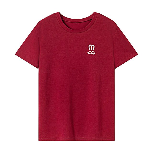 Camiseta para mujer Ropa casual de verano Camisa ligera con cuello redondo para acampar Rojo