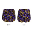 thumbnail image 4 of Disketp Golden Snake And Purple Rose Print Women's Shorts Workout Shorts for Athletic Gym Running Shorts with Phone Pockets, 4 of 8