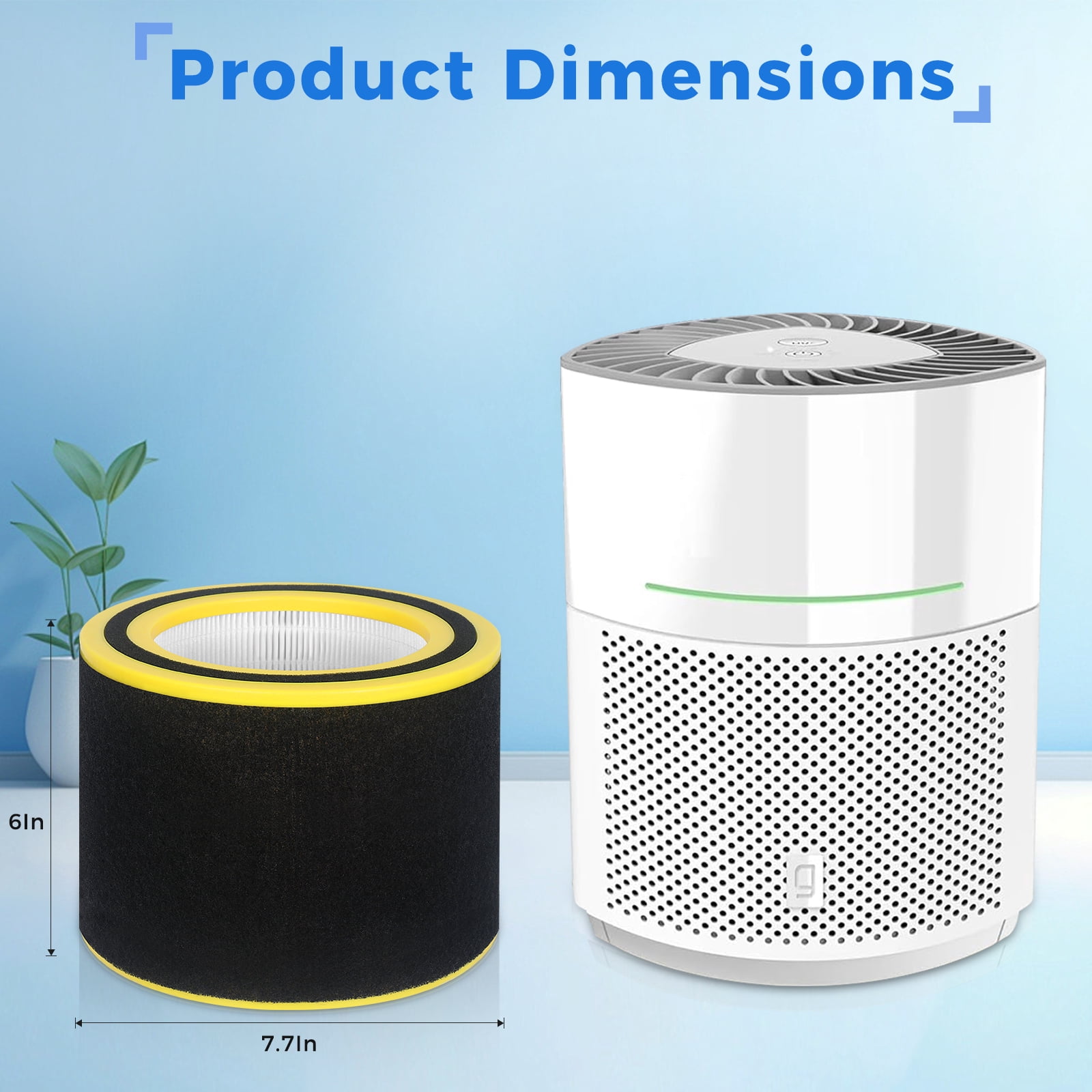 Veyozen 2-Pack FLT151 HEPA Filter V Replacement for Airsafe AC3000W Air Purifier,Compatible with AC3000B AP3151W AC3050 AP3151 AC151 Series,Includes 2 True HEPA + 4 Pre-Filters