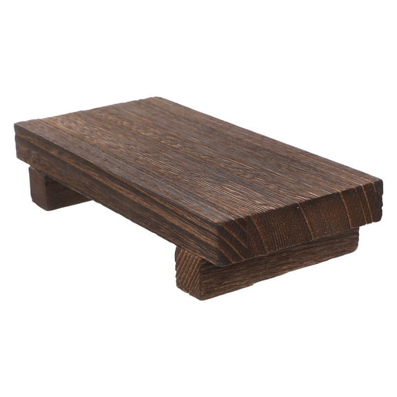 Worgeous Wooden Decorative Tray for Storage Rustic Pedestal Stand Coffee Color Farmhouse Decor Ideal for Kitchen and Bathroom