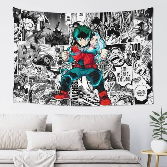 My Hero Academia Izuku Midoriya Tapestry Wall Hanging Home Decoration Wall Blanket Dormitory Living Room Bedroom Backdrop Poster( 60x40inch)