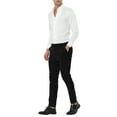 thumbnail image 2 of INSPIRE CHIC Men's Striped Dress Pants Flat Front Trousers Business Pant 38 Black, 2 of 5