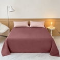 thumbnail image 4 of Twin Size Bed Sheet Set | 120x230cm Solid Color Washed Cotton Bedding | Soft Breathable Minimalist Bed Linens for Bedroom, Guest Room & Dorm, 4 of 6