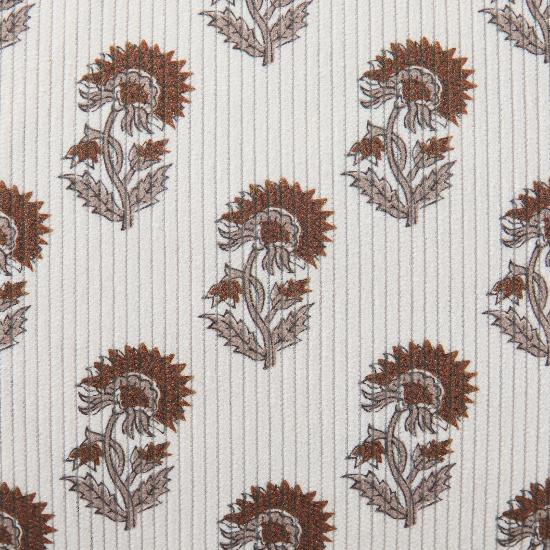 My Texas House 20" x 20" Ivory Block Floral Decorative Pillow Cover