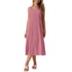 thumbnail image 2 of Vestidos sin mangas de cuadros para mujer Inspire Chic, vestido midi de gingham con ajuste holgado y bolsillos, atuendos de verano XL rojo, 2 of 6