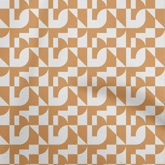 oneOone Polyester Spandex Orange Fabric Geometrical Diy Clothing Quilting Fabric Print Fabric By Yard 56 Inch Wide