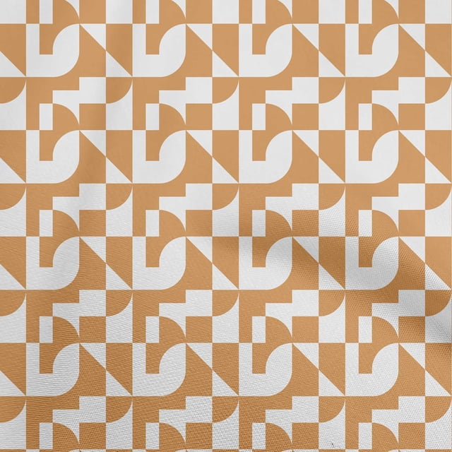 oneOone Georgette Viscose Orange Fabric Geometrical Sewing Material Print Fabric By The Yard 42 Inch Wide-aA