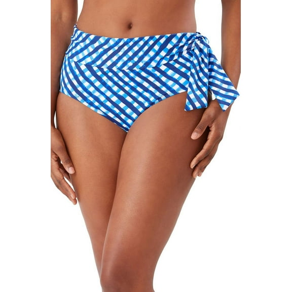 Tommy Bahama AZURE BLUE Harbour Island High-Waist Bikini Swim Bottom, US X-Small