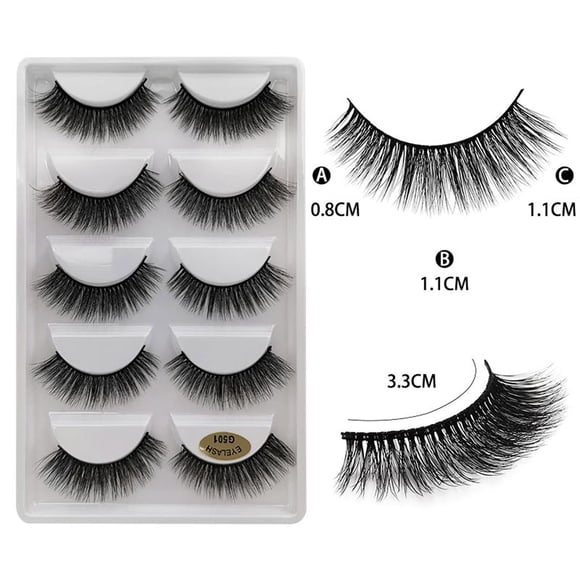 Xihbxyly Pestañas Postizas de Visón Sintético, Naturales y Gruesas, Largas y Rizadas para Una Mirada Impactante, Suaves y Negras para Selfies, Fotos de Boda y Fiestas Informales. Incluye 5 Pares.
