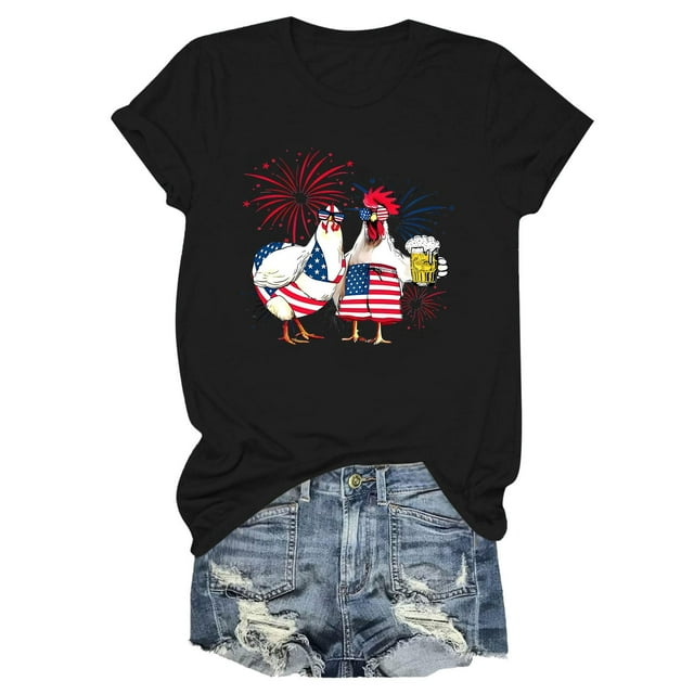 TSADFHJI Hauts à Manches Longues pour Femmes, Mode Décontractée, Imprimé Mignon, Col Rond, Manches Courtes, TTG Noir