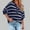 #H-Gray, variant on ZHYou Women's Sweaters Women's Elbow Sleeves Striped Button Crew Neck Knitted Sweaters