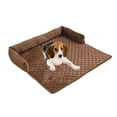 thumbnail image 4 of Reversible Quilted Dog Bed Mat, Furniture Protector Pet Cover for Dogs and Cats with Soft Fabric Pillow, Coffee, 75*75cm, 4 of 6