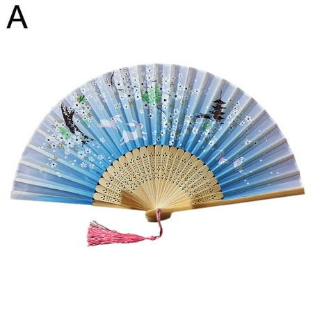 

Ancient Folding Fan Dance Female Fan Chinese Fan Handmade Bamboo Silk FAST E8L2