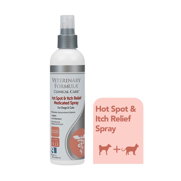 Formule Vétérinaire Soins Cliniques Soulagement des Points Chauds et des Démangeaisons Vaporisateur Médicamenteux 8 oz