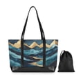 thumbnail image 7 of FORMRS Canvas Laptop Tote Bag for Women with 15.6" Computer Compartments Shoulder Handbag, Dark Mountains, 7 of 7