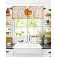 thumbnail image 6 of Valances for Windows Give Thanks Pumpkin Maple Leaves Border Rod Pocket Cafe Window Treatments Valance Curtains for Kitchen Bathroom Laundry Basement Windows 42"x18", 6 of 6