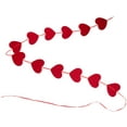 thumbnail image 4 of 4 cuerdas de 80 corazones de cuerda colgante de corona de fieltro rojo Ormromra LRWJ014, 4 of 7
