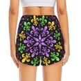 thumbnail image 2 of Lsque Mardi Gras5 Printed Women's Running Shorts with Liner Pockets,Elastic Quick Dry Workout Athletic Gym Yoga Shorts,Womens High Waist Shorts-Medium, 2 of 9