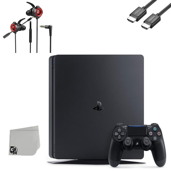 Pre-Owned Sony PlayStation 4 Slim 500GB Black Gaming Console   G11-A Earbuds With Microphone BOLT AXTION Bundle