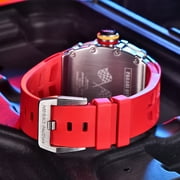 PAGANI DESIGN New Men's Quartz Watches Stainless Steel Waterproof Tonneau Wrist Watch for Men with Japan VH65 Movt, Rubber Watchband