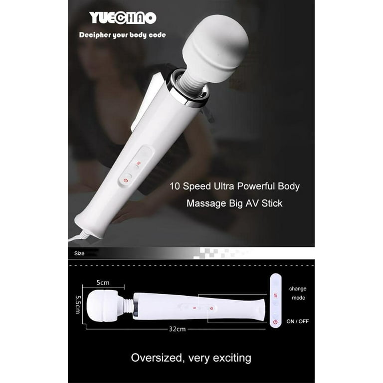 Personal Wand Massager with Cord ,10 Powerful Vibrations Massage Stick,  Handheld Electric Back Massager Wand for Deep Full Body Massage and Pain