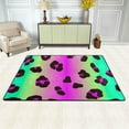 thumbnail image 2 of Dreamtimes Neon Animal Print Area Rug, 36"x24" Leopard Colorful Non-Slip Washable Indoor Door Mat, Absorbent Floor Mat for Bedroom Kitchen Entryway Bathroom, 2 of 7