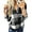 Grey, variant on Plus Size Women Vintage Fashion Plaid Pullover Long Sleeve Top Shirt Ladies Popover V Neck Casual Loose Color Block Shirt Blouse Autumn Checked Baggy T Shirt Tops Blouse Size S-5XL