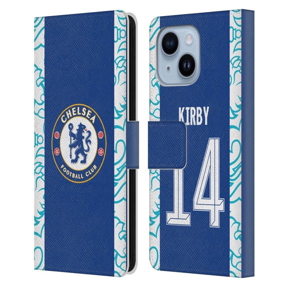 Head Case Designs Officially Licensed Chelsea Football Club 2022/23 Women's Home Kit Fran Kirby Leather Book Wallet Case Cover Compatible with Apple iPhone 14 Plus