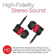 HyperGear Low Ryder 3.5mm Earphones with Microphone - Red/Black