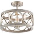 thumbnail image 3 of Franklin Iron Works Salima Rustic Farmhouse Ceiling Light Semi Flush Mount 16" Wide Brushed Nickel Gray Wood 3-Light LED for Bedroom Living Room House, 3 of 11