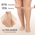 thumbnail image 6 of 20Pairs Plus Size Knee High Stockings for Women 15D Sheer Nylons Socks with Wide Calf, 6 of 6