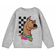 thumbnail image 2 of Scooby Doo Checkered Background Boy's Heather Grey long Sleeve Shirt-Large, 2 of 3