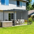 thumbnail image 2 of Aoodor 10 x 10 ft. Outdoor Pergola with Retractable Canopy and Sunshade Roller Curtains, Aluminum Frame Grape Trellis Pergola for Patio Backyard and Deck - Gray, 2 of 7