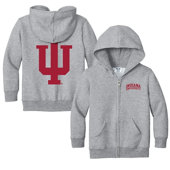 Toddler Chad & Jake Heather Gray Indiana Hoosiers Primary Logo Full-Zip Hoodie
